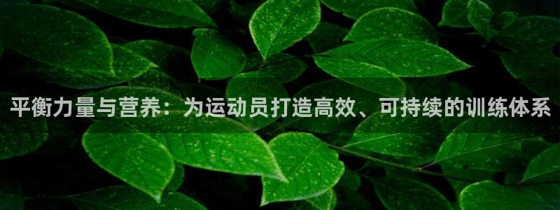 米兰体育网站：平衡力量与营养：为运动员打造高效、可持续的训练体系
